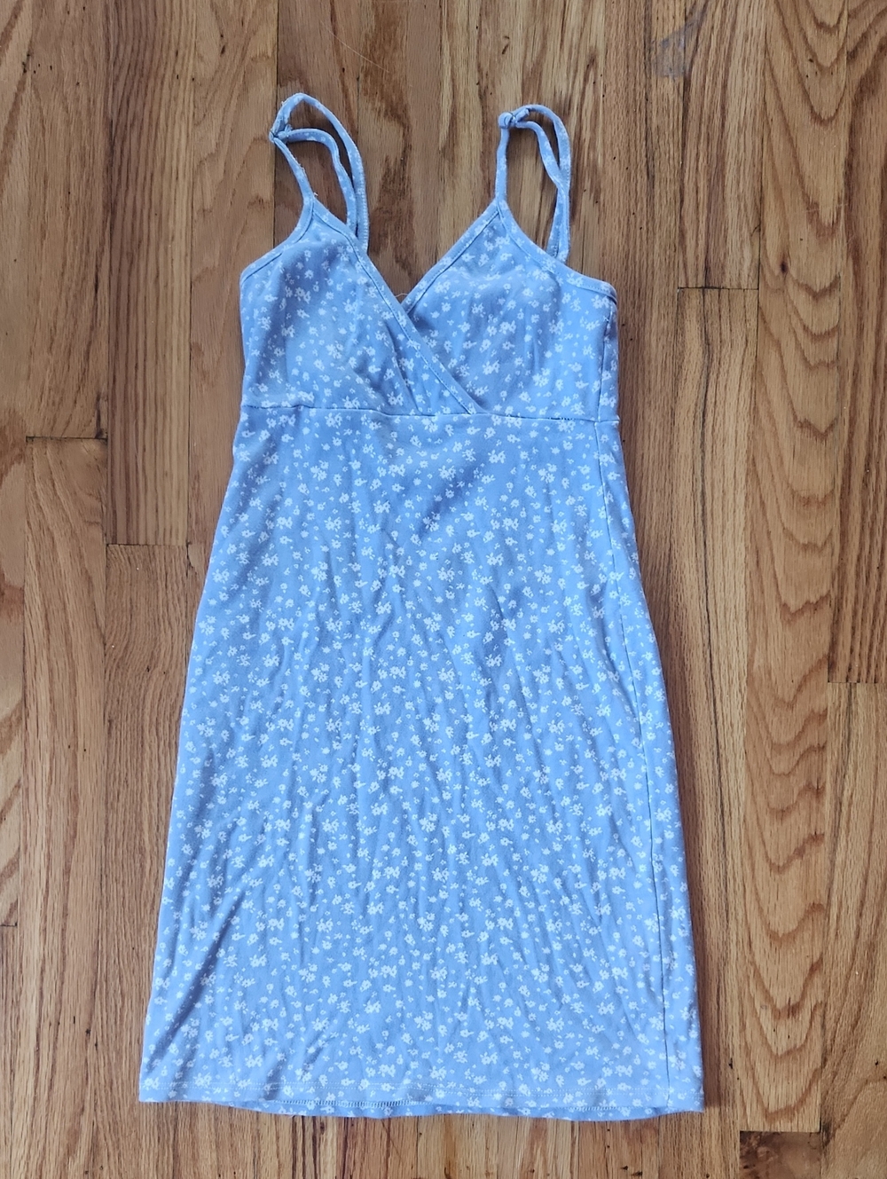 Ivy+Main Floral Baby Blue Cotton Mini Dress - Size S